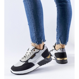 Baskets à paillettes noires et argentées de Roganzuolo le noir 1