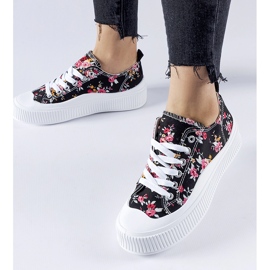 Baskets Cesano noires à fleurs le noir 1