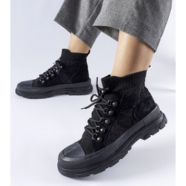 Baskets montantes noires en tissu Casalma le noir 1 Baskets montantes noires en tissu Casalma le noir 1