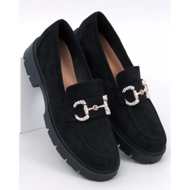 Karins Mocassins en daim noir avec boucle le noir 5