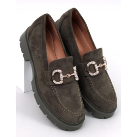 Karins Mocassins en daim vert avec boucle 5