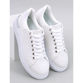 Hein Baskets compensées en toile écru beige blanche 5