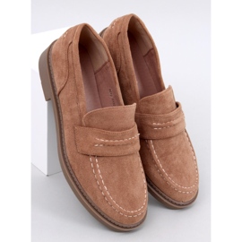Mocassins femme Antye Camel en daim brun 5