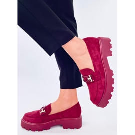 Mocassins femme Ralfes en daim marron rouge 1