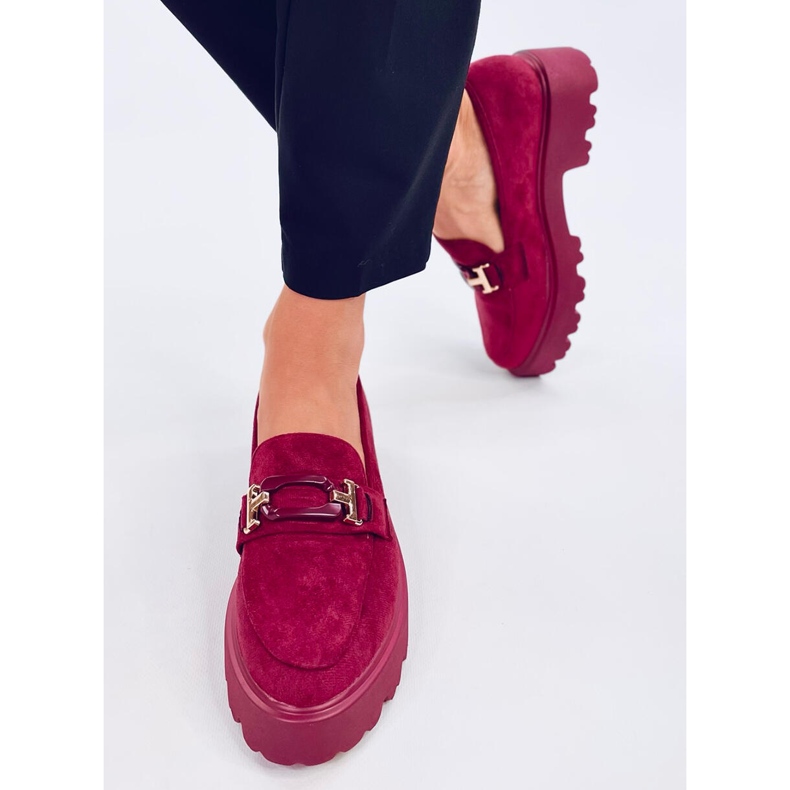 Mocassins femme Ralfes en daim marron rouge 2