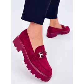 Mocassins femme Ralfes en daim marron rouge 5