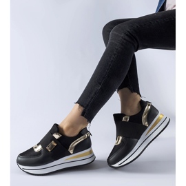 Baskets slip-on noires avec plateforme Sages le noir 1