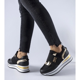 Baskets slip-on noires avec plateforme Sages le noir 2