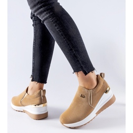 Baskets compensées Vitale beige foncé 1