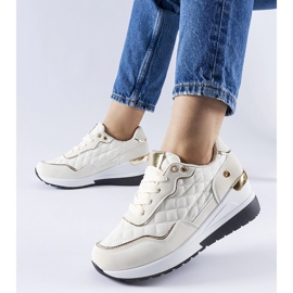 Baskets compensées beiges de Pisignano 1
