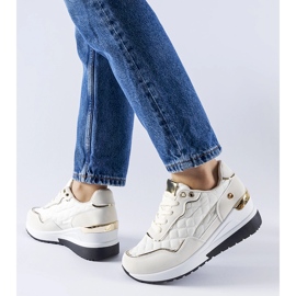 Baskets compensées beiges de Pisignano 2