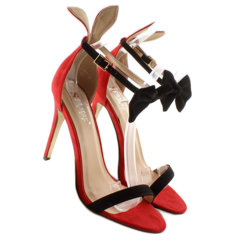 Sandales sur épingle avec oreilles ZJ-15P Rouge 2 Sandales sur épingle avec oreilles ZJ-15P Rouge 2