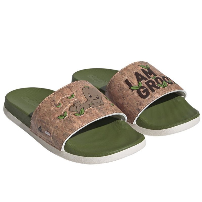 Tongs Adidas Adilette Comfort Jr ID8029 vert 1