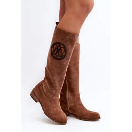 Zazoo 3367 Cuissardes en daim pour femme, marron brun 1