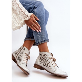 Zazoo 2871 Bottines à lacets ajourées pour femme, Argent 2 Zazoo 2871 Bottines à lacets ajourées pour femme, Argent 2
