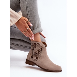 Bottines ajourées en daim Zazoo 2791, beige 8