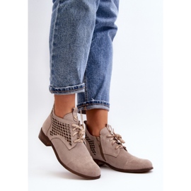 Zazoo Bottes Femme 2878 Low Ajourées, Daim, Beige 2