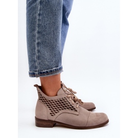 Zazoo Bottes Femme 2878 Low Ajourées, Daim, Beige 6