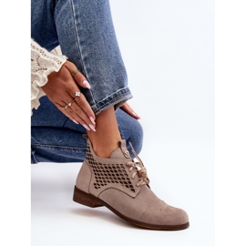 Zazoo Bottes Femme 2878 Low Ajourées, Daim, Beige 8