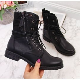 Jezzi W JEZ254A sac à lacets et fermeture éclair, noir 1