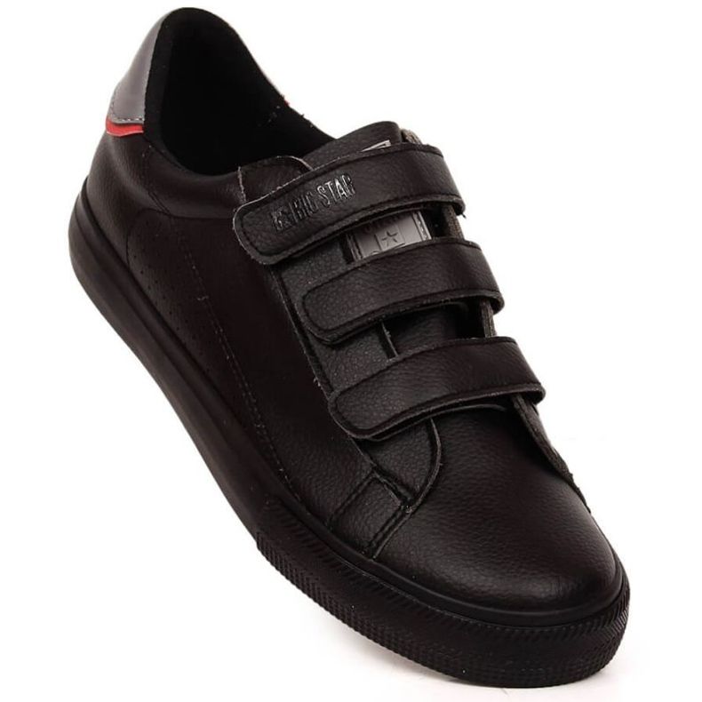 Baskets Big Star M INT1840B en éco-cuir avec velcro, noir 1