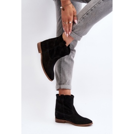 Zazoo 2326 Bottines à enfiler en daim pour femme, noir le noir 5