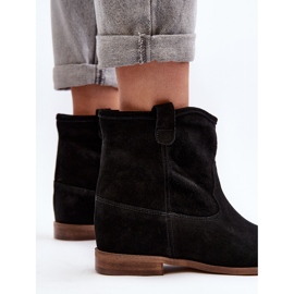 Zazoo 2326 Bottines à enfiler en daim pour femme, noir le noir 8