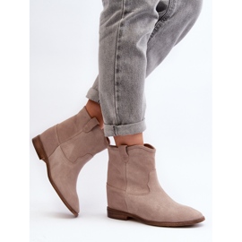 Zazoo 2326 Bottines à enfiler en daim pour femme, beige 7