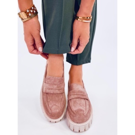 Mocassins plateforme Chandra Kaki beige 1
