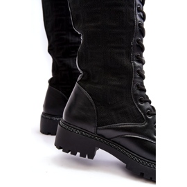 Bottines À Lacets Pour Femmes Avec Tige Élastique Noir Virxinia 6