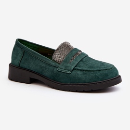 Mocassins Décorés Pour Femmes Vert Foncé Dananei 1