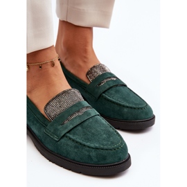 Mocassins Décorés Pour Femmes Vert Foncé Dananei 7