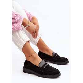 Mocassins décorés pour femmes noirs par Dananei le noir 1