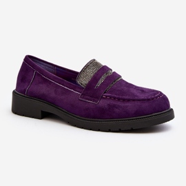 Mocassins violets ornés pour femmes par Dananei 2