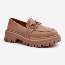 Mocassins épais pour femmes avec chaîne Beige Dataia 1 Mocassins épais pour femmes avec chaîne Beige Dataia 1