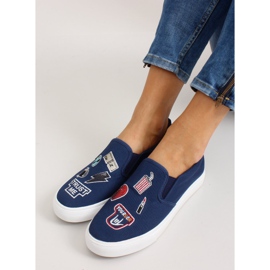 Sneakers slip-on avec broderie NB102P Bleu Foncé bleu marin 1