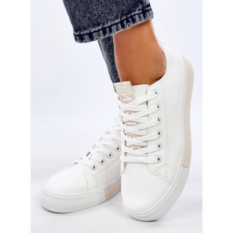 Monae Baskets femme beiges blanche 1