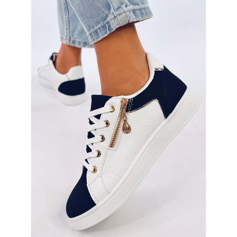 Baskets femme Barges Whitenavy blanche 1 Baskets femme Barges Whitenavy blanche 1
