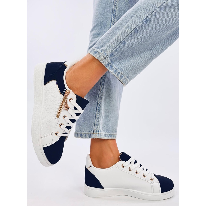 Baskets femme Barges Whitenavy blanc 2