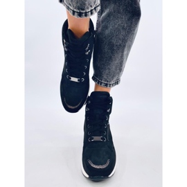 Baskets compensées noires extérieures le noir 1