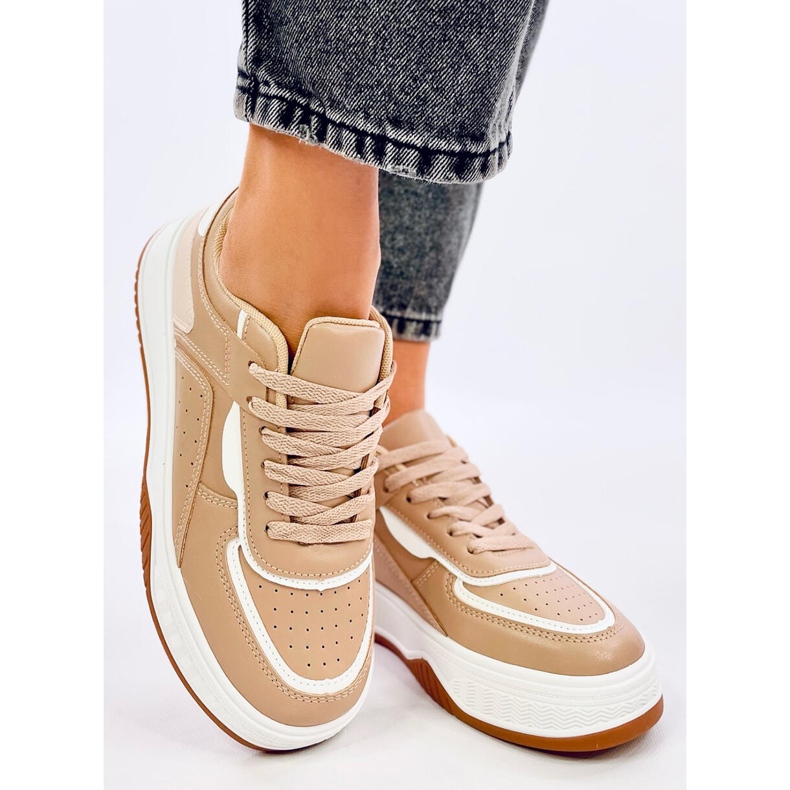 Baskets femme Moriau Camel beige 1