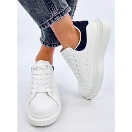 Baskets à plateforme Parkss BLANC/NOIR avec strass 1