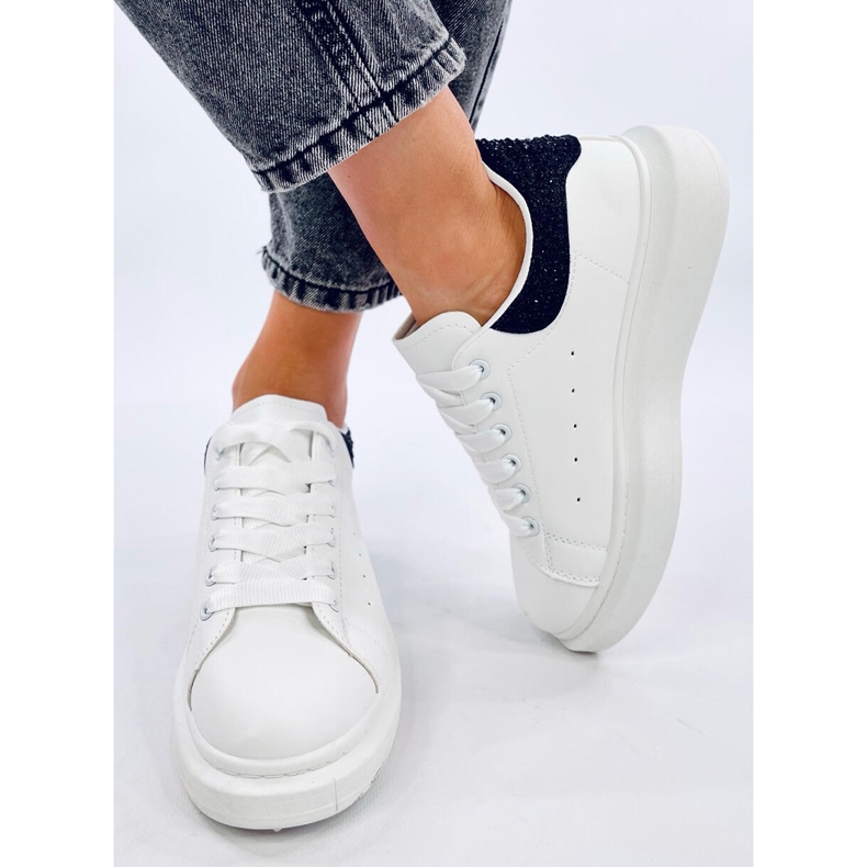 Baskets à plateforme Parkss BLANC/NOIR avec strass blanche 1 Baskets à plateforme Parkss BLANC/NOIR avec strass blanche 1