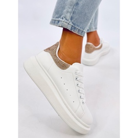 Baskets à plateforme Parkss BLANC/GOLD avec strass 2
