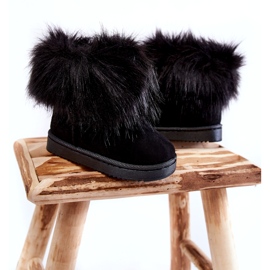 Bottes de neige pour enfants avec fourrure, noires 4