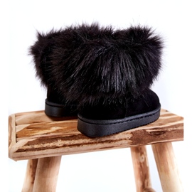 Bottes de neige pour enfants avec fourrure, noires le noir 2
