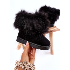 Bottes de neige pour enfants avec fourrure, noires le noir 1