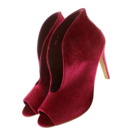 Escarpins en velours 8751 Bottines rouges 3