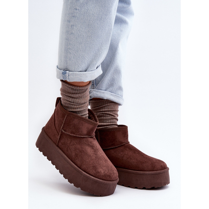 Bottes de neige en daim sur plateforme marron Corcoran brun 2