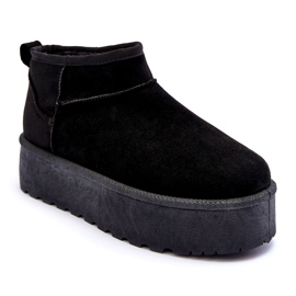 Bottes de neige en daim des femmes noires le noir 1